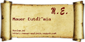 Mauer Eutímia névjegykártya